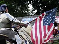 Jouster with the American flaG