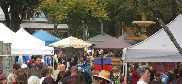 tents tops and crowded lanes fountain.