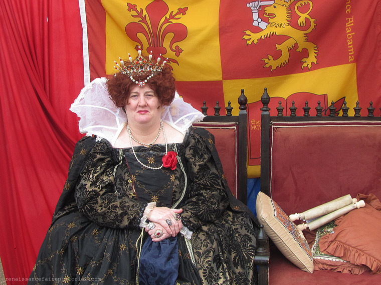 the queen on her throne.