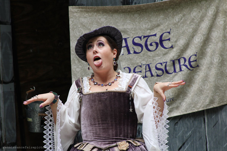 pretty noble woman making funny face.