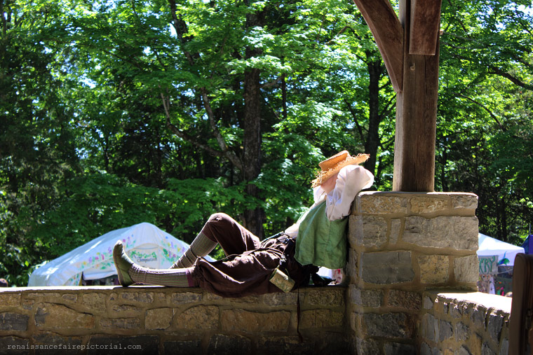 Pesant napping on a wall.