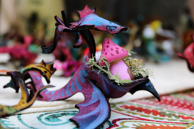 purplr and blue leather dragon