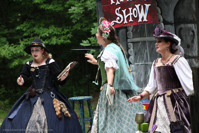 Three women singing