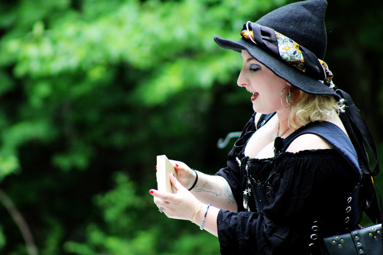 Pretty woman in black.
